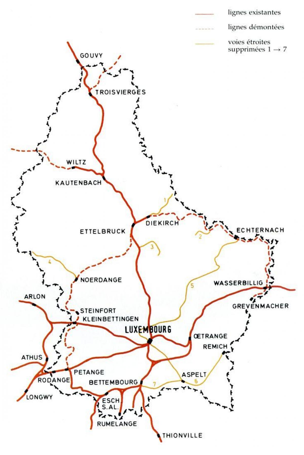 kaart van Luxemburg station