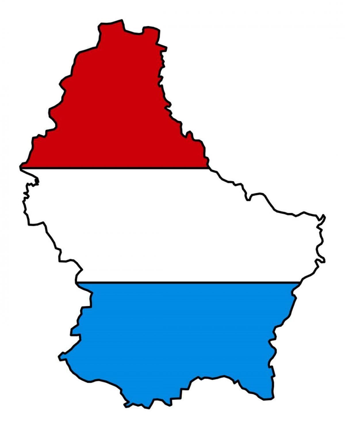 kaart van Luxemburg vlag 