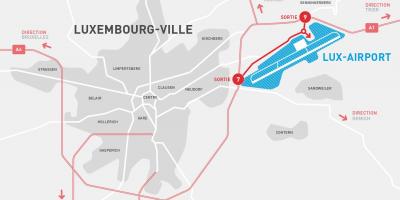 Kaart van de luchthaven van Luxemburg
