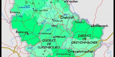 Luxemburg locatie op de kaart